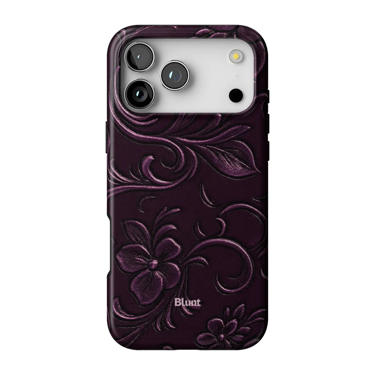 Plum Tooled Leather iPhone Case