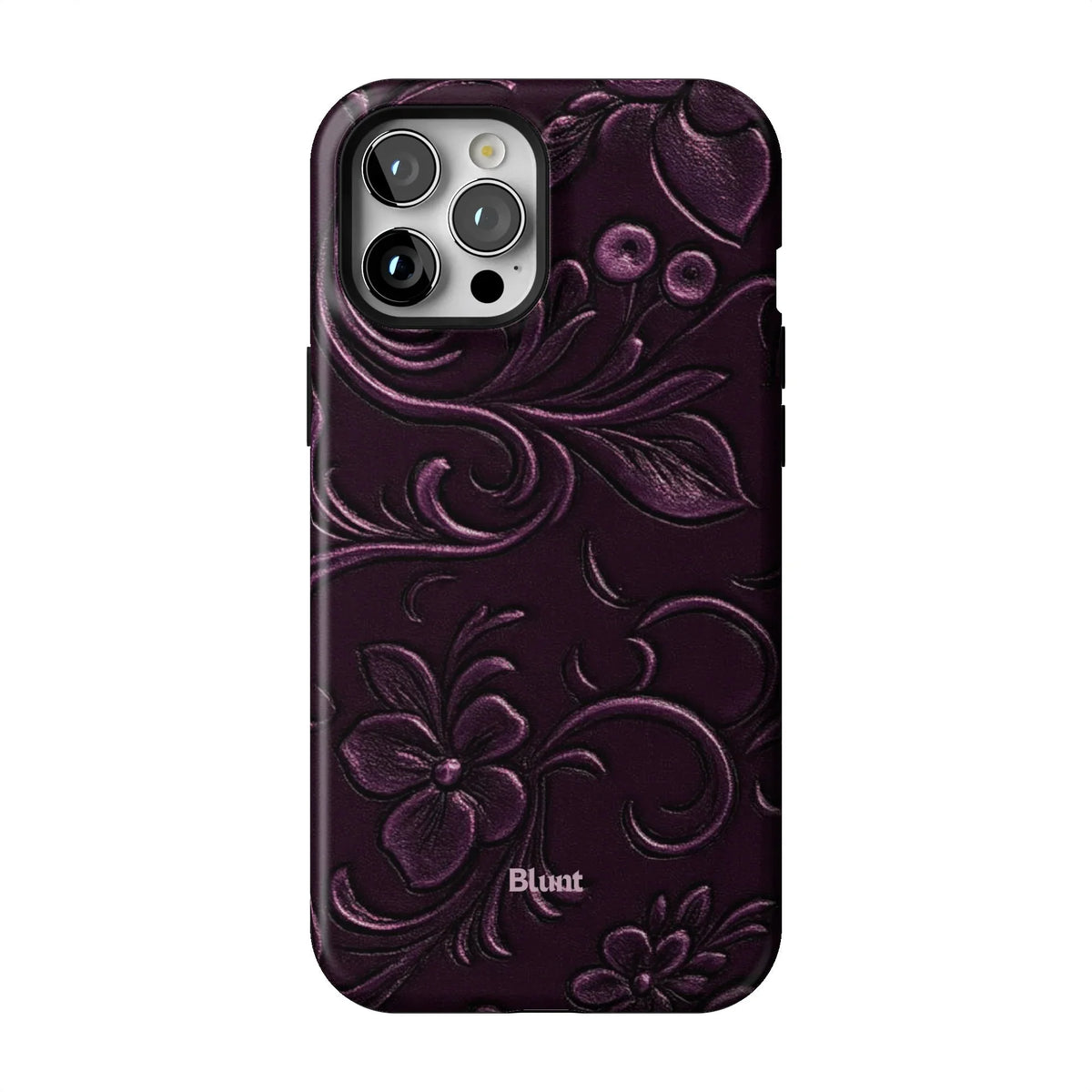 Plum Tooled Leather iPhone Case