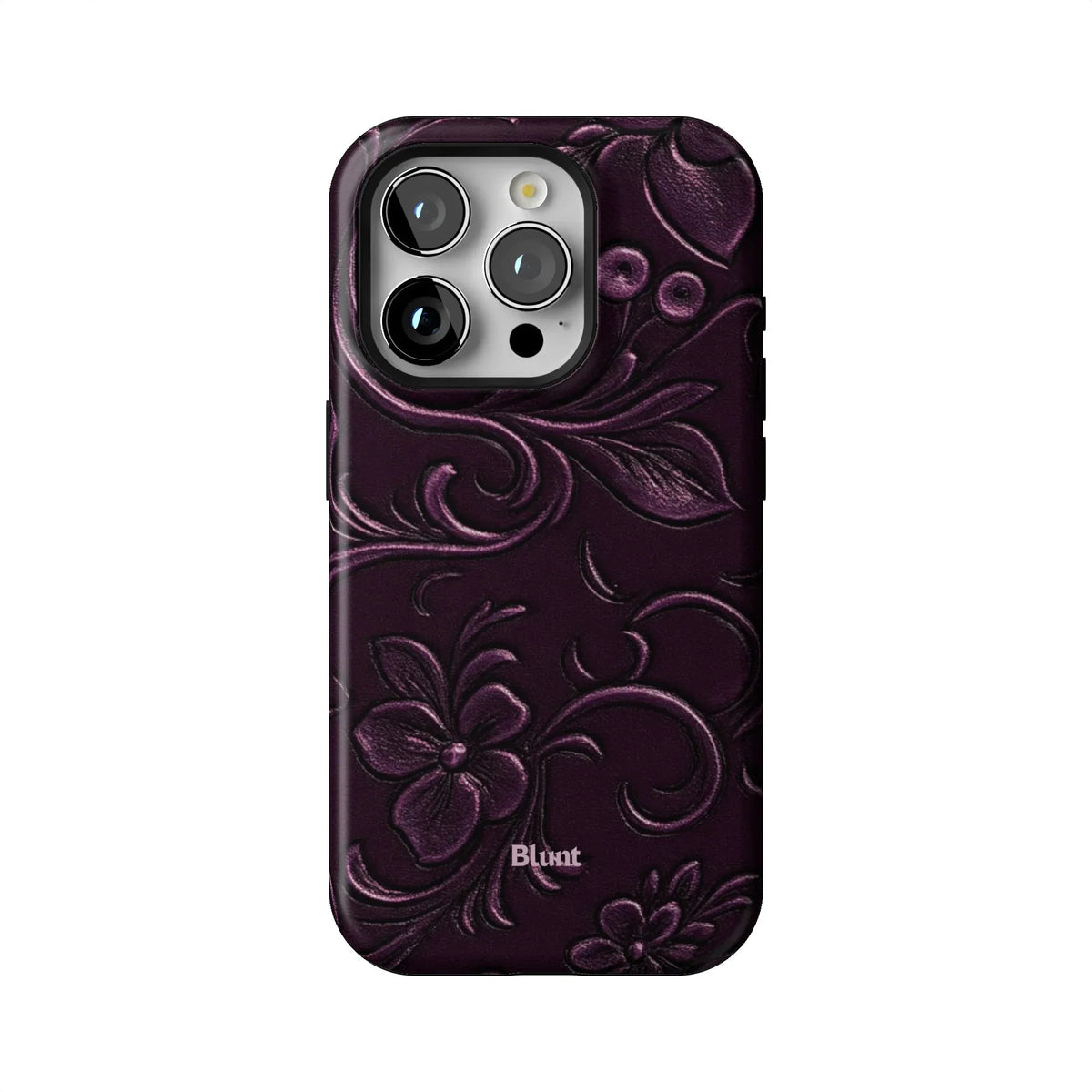 Plum Tooled Leather iPhone Case