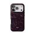 Plum Tooled Leather iPhone Case