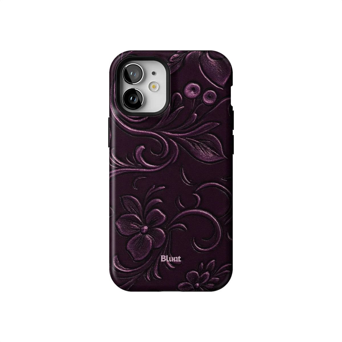 Plum Tooled Leather iPhone Case