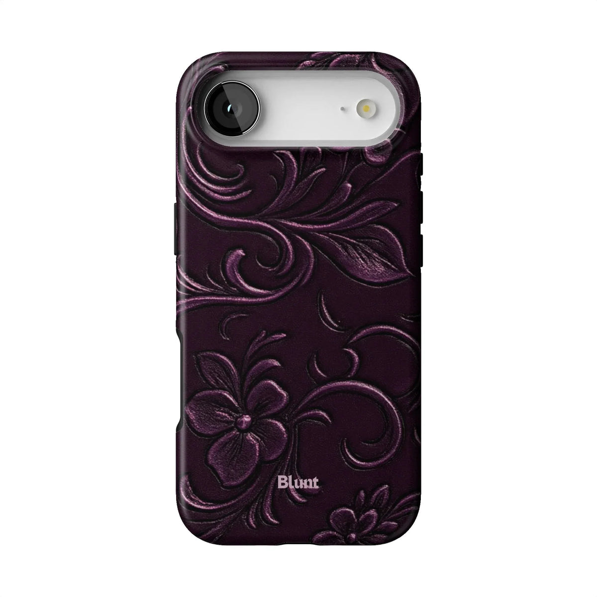 Plum Tooled Leather iPhone Case