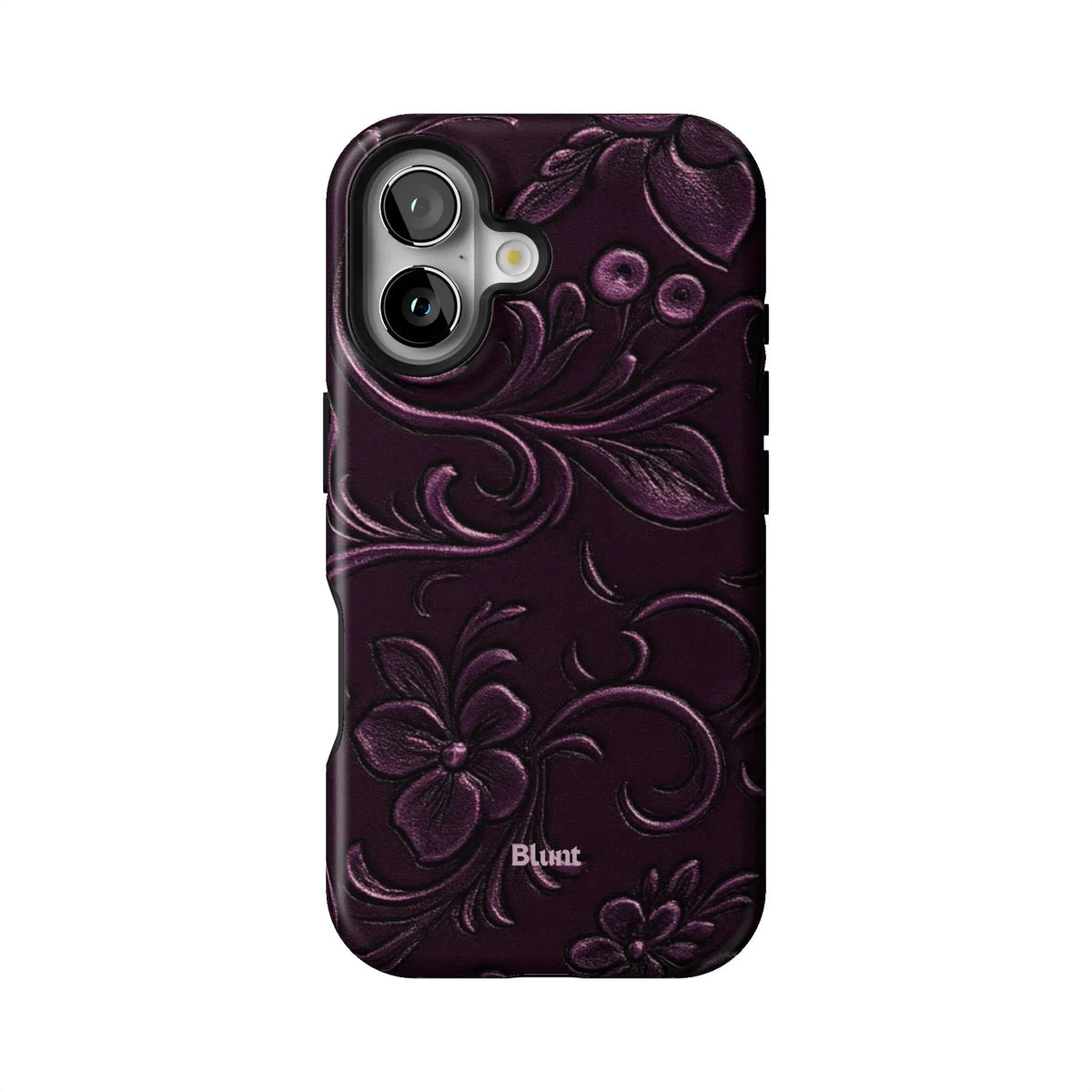 Plum Tooled Leather iPhone Case