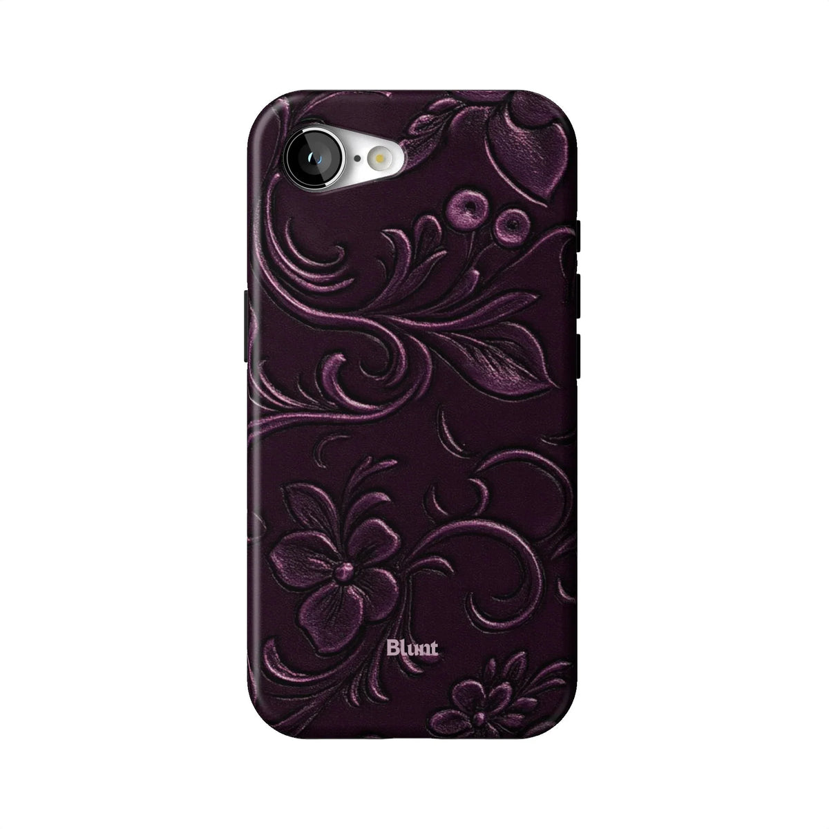 Plum Tooled Leather iPhone Case
