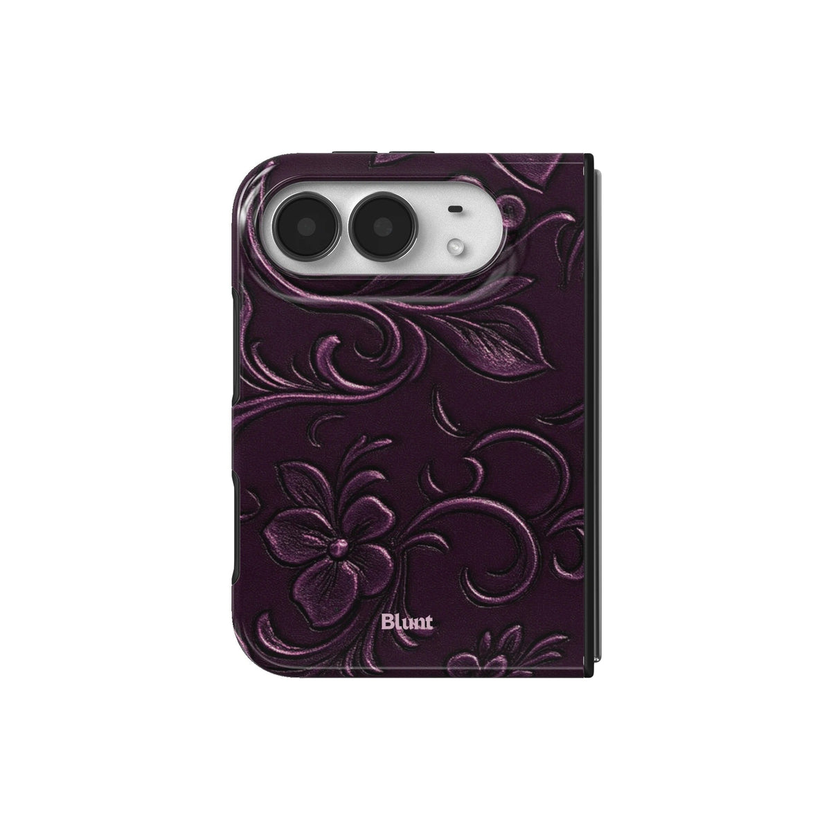 Plum Tooled Leather iPhone Case
