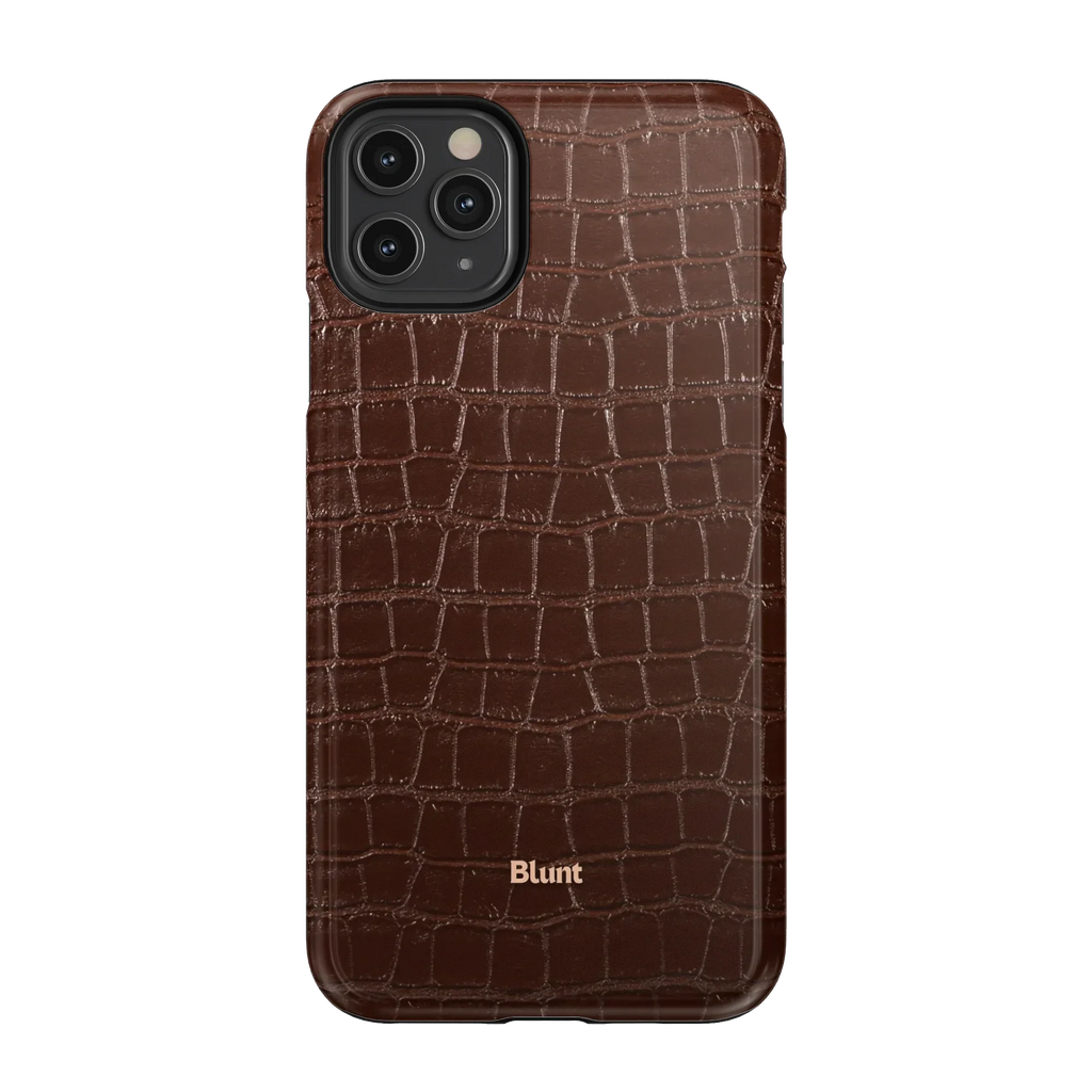 Chestnut Croc iPhone Case