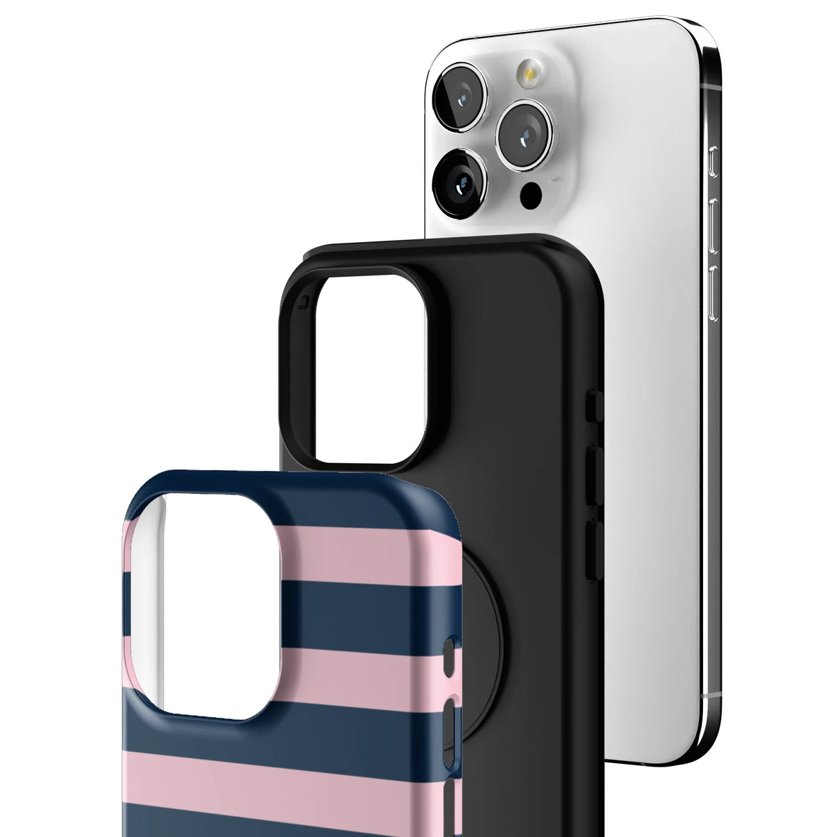 Blueberry Blush Stripe iPhone Case