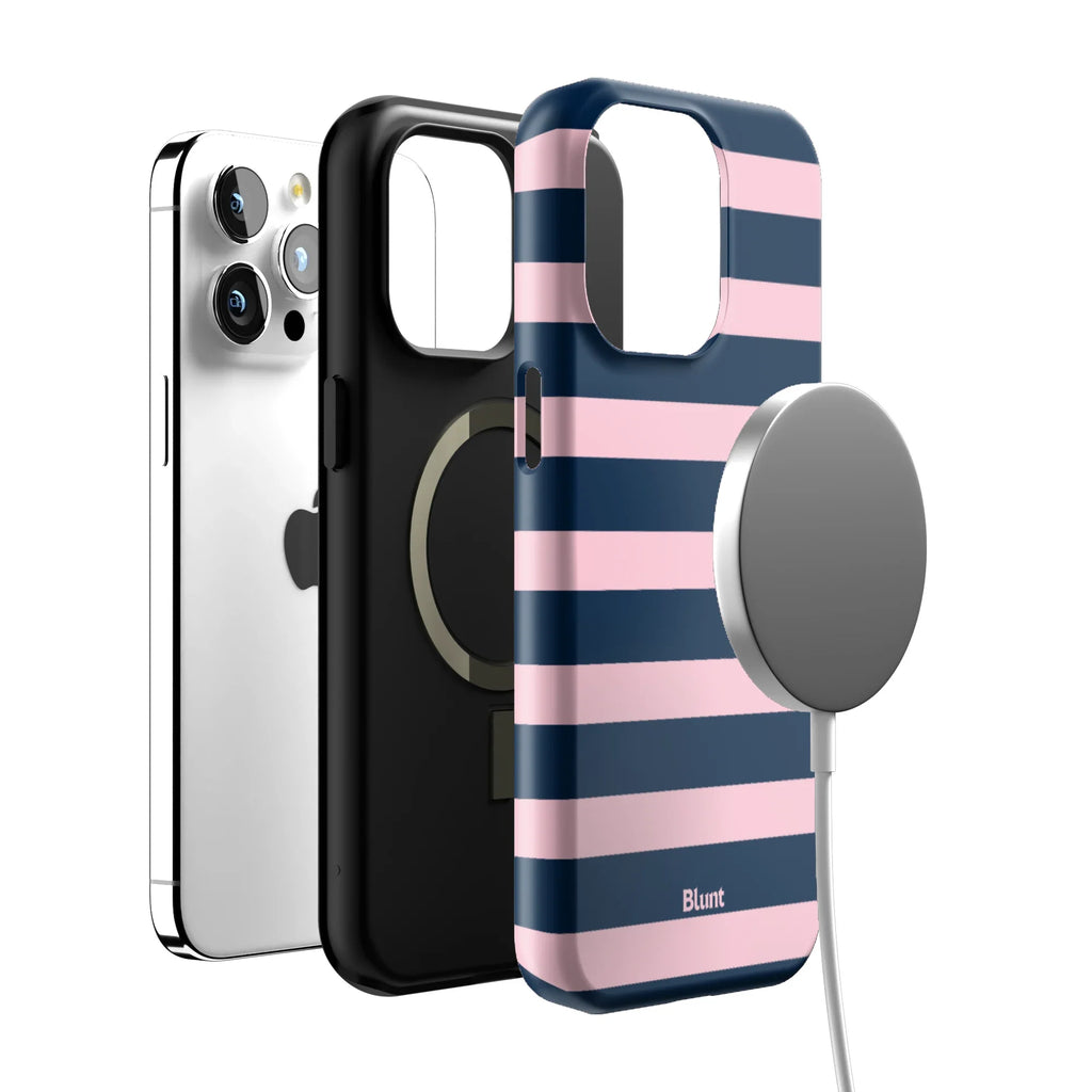 Blueberry Blush Stripe iPhone Case