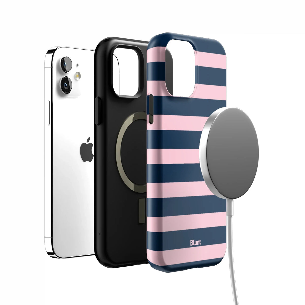 Blueberry Blush Stripe iPhone Case