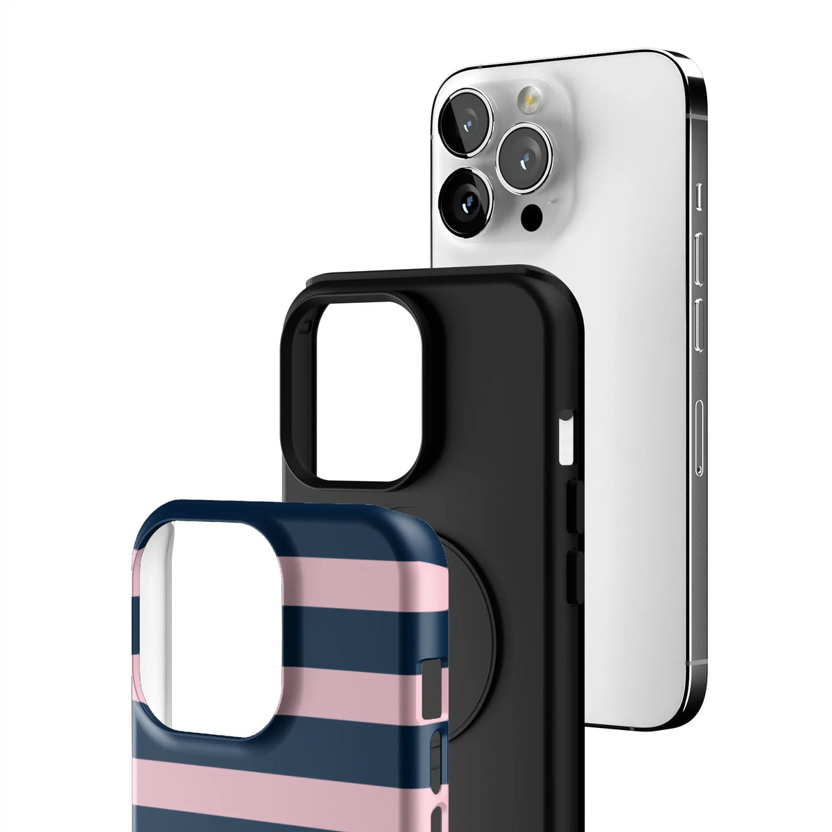 Blueberry Blush Stripe iPhone Case