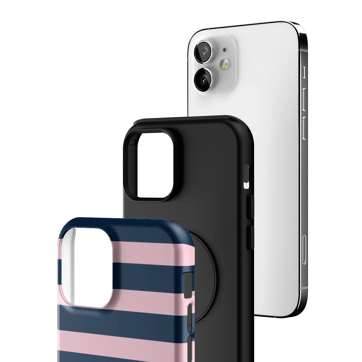 Blueberry Blush Stripe iPhone Case