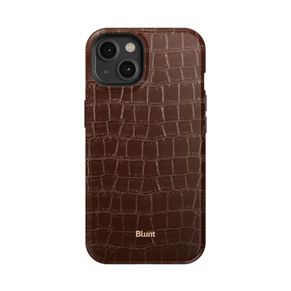 Chestnut Croc iPhone Case