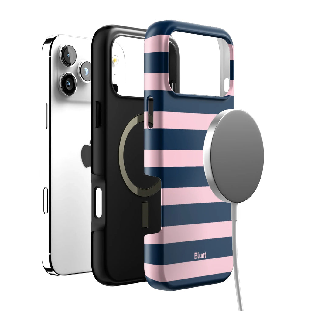 Blueberry Blush Stripe iPhone Case