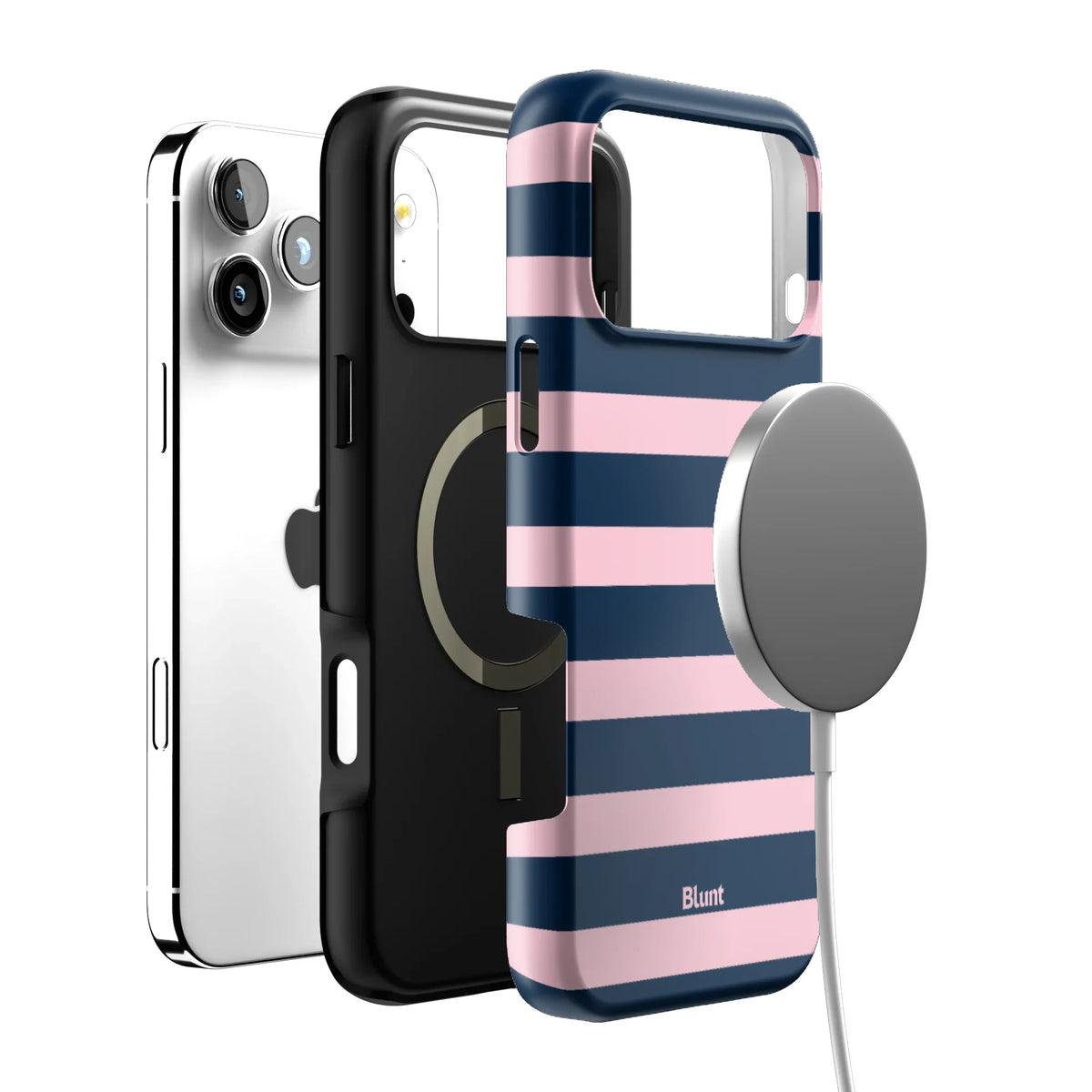 Blueberry Blush Stripe iPhone Case