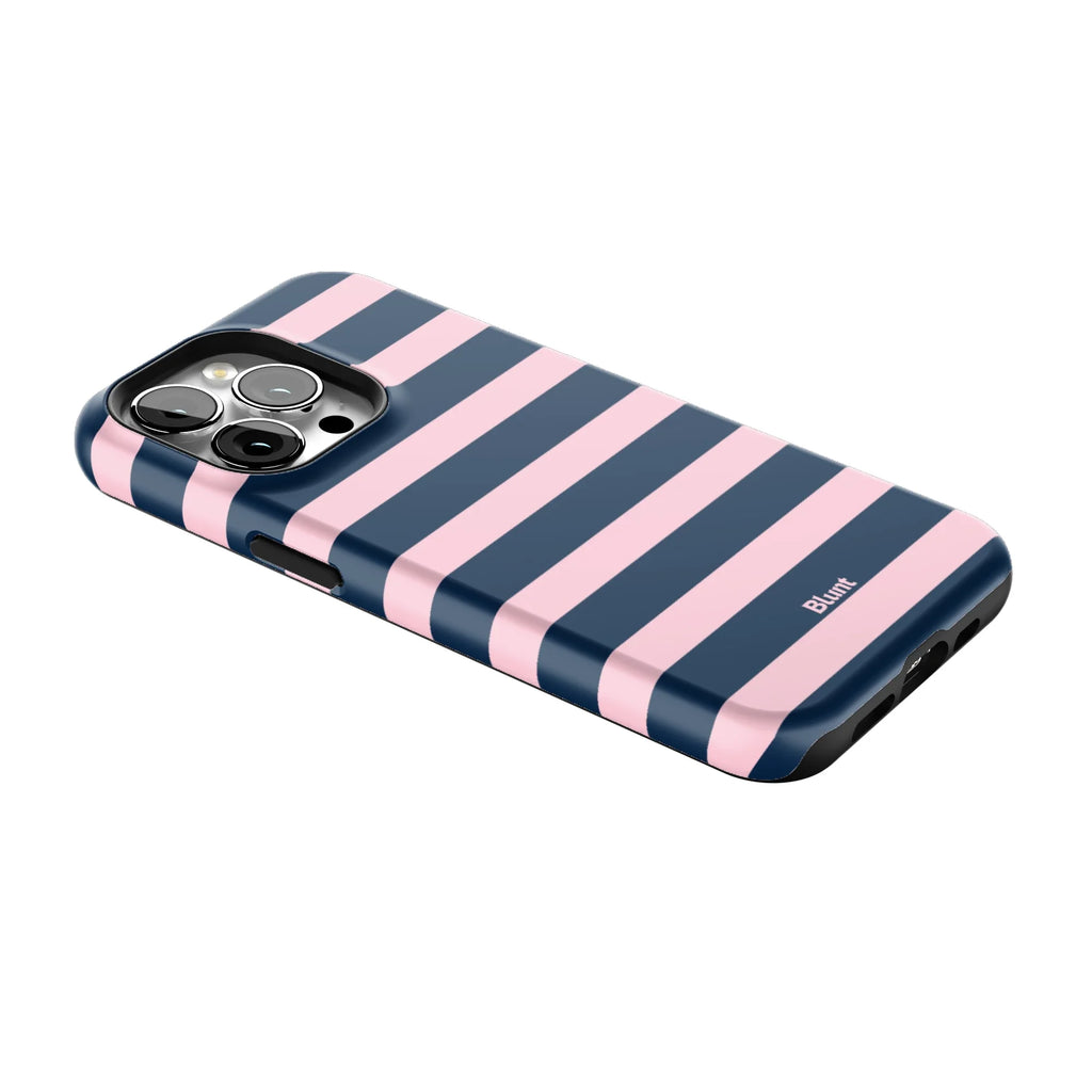 Blueberry Blush Stripe iPhone Case