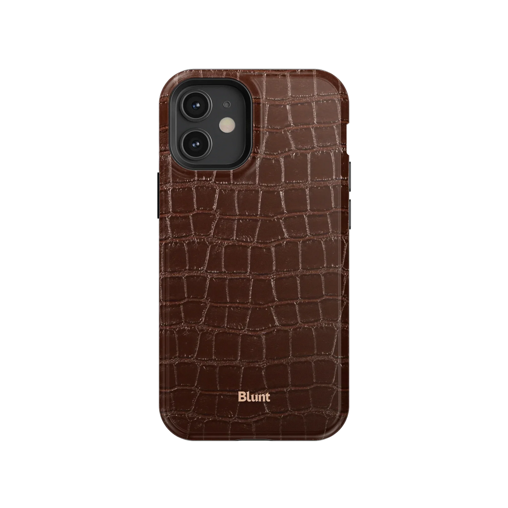 Chestnut Croc iPhone Case