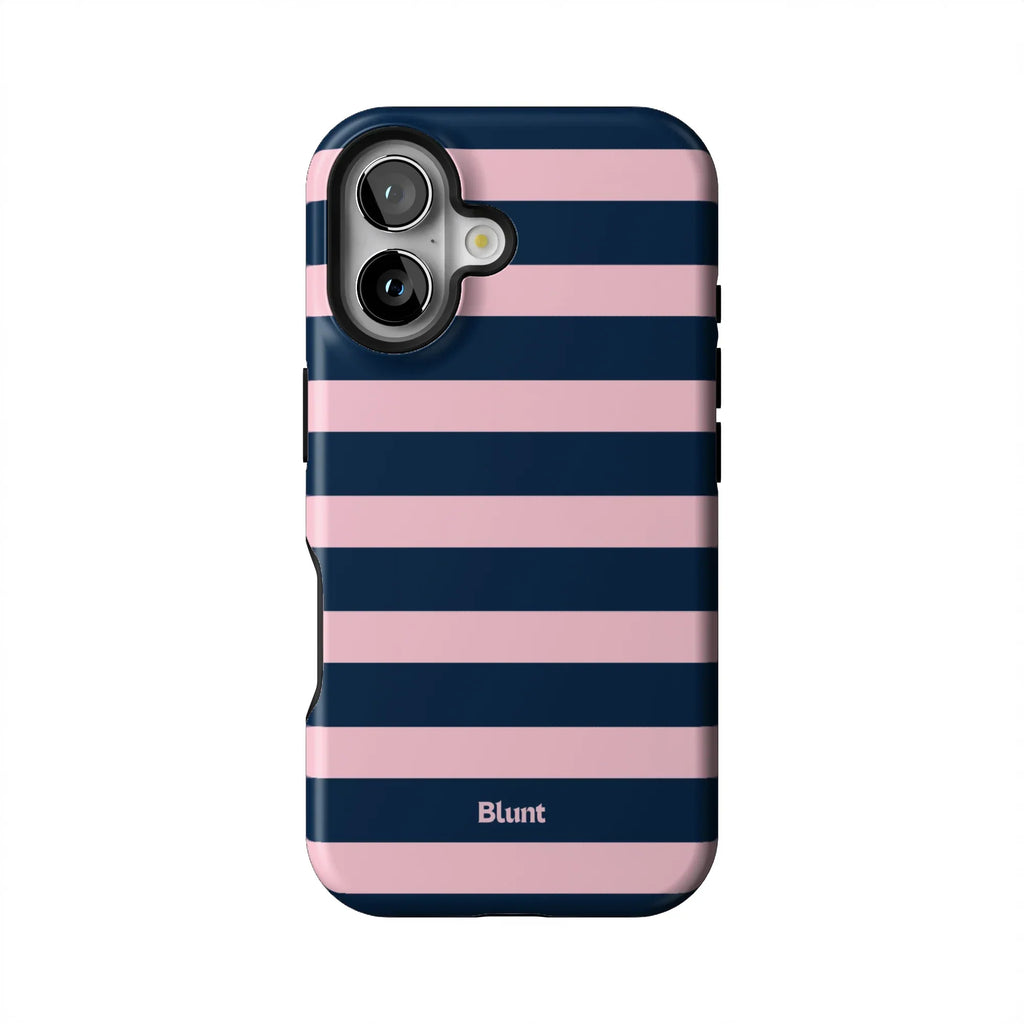 Blueberry Blush Stripe iPhone Case