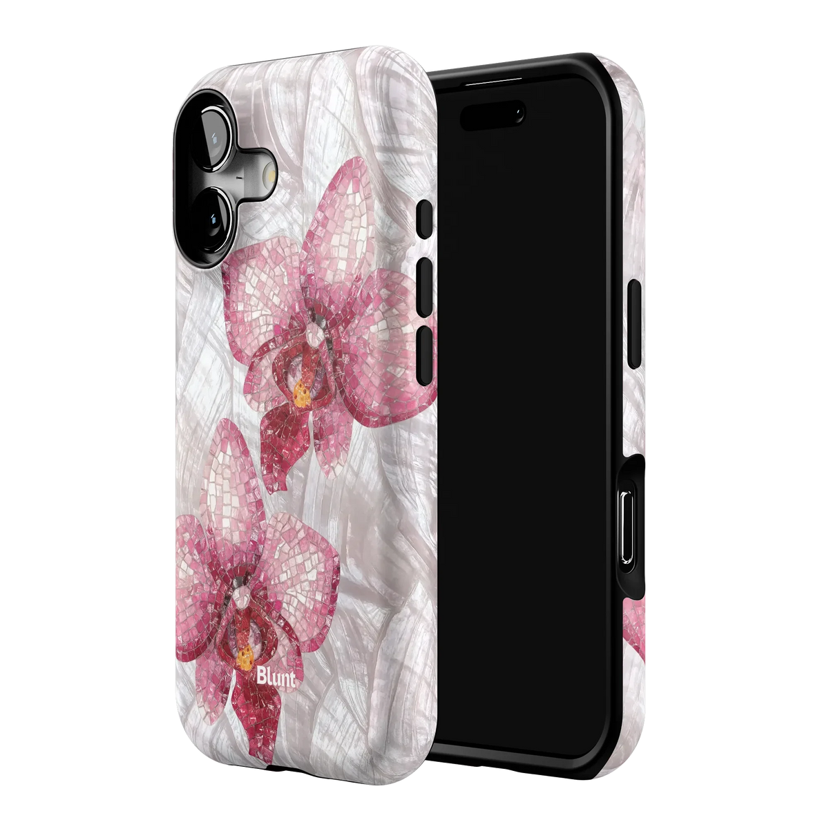 Pink Mosaic Orchids iPhone Case
