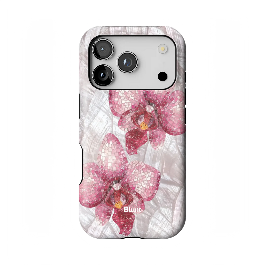 Pink Mosaic Orchids iPhone Case