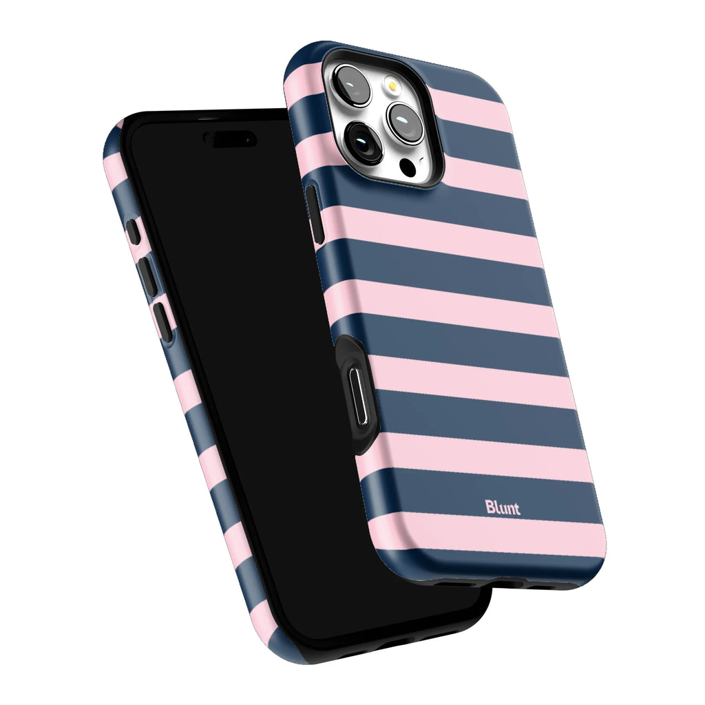 Blueberry Blush Stripe iPhone Case