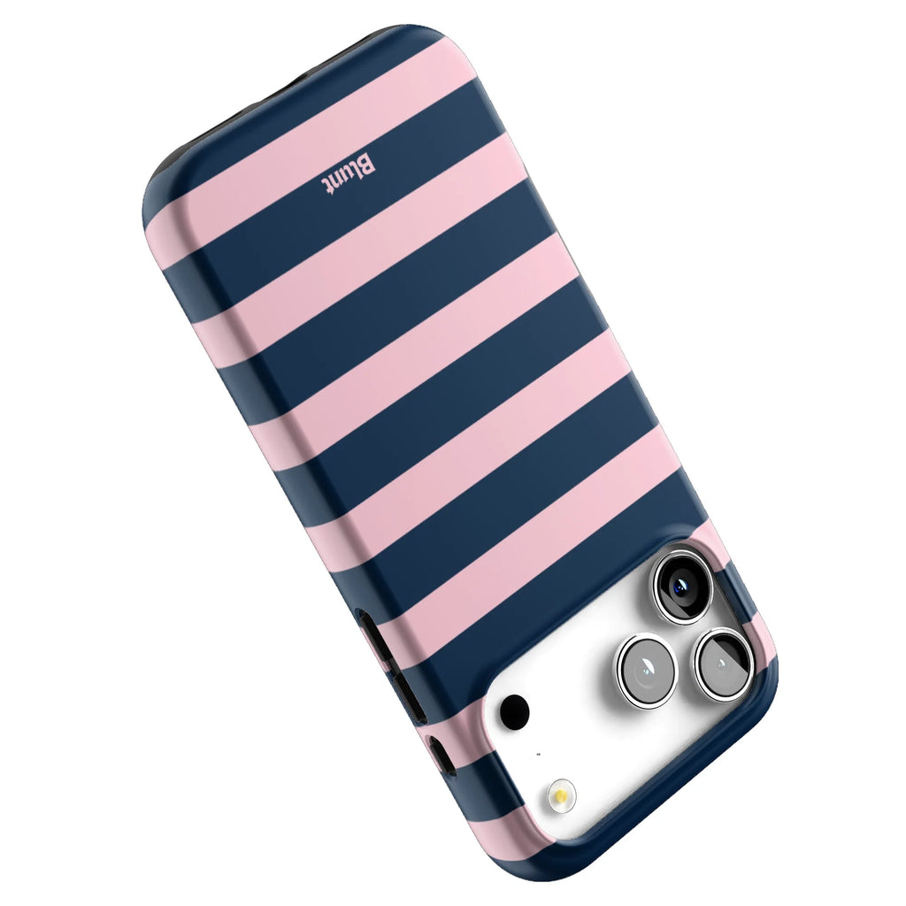Blueberry Blush Stripe iPhone Case