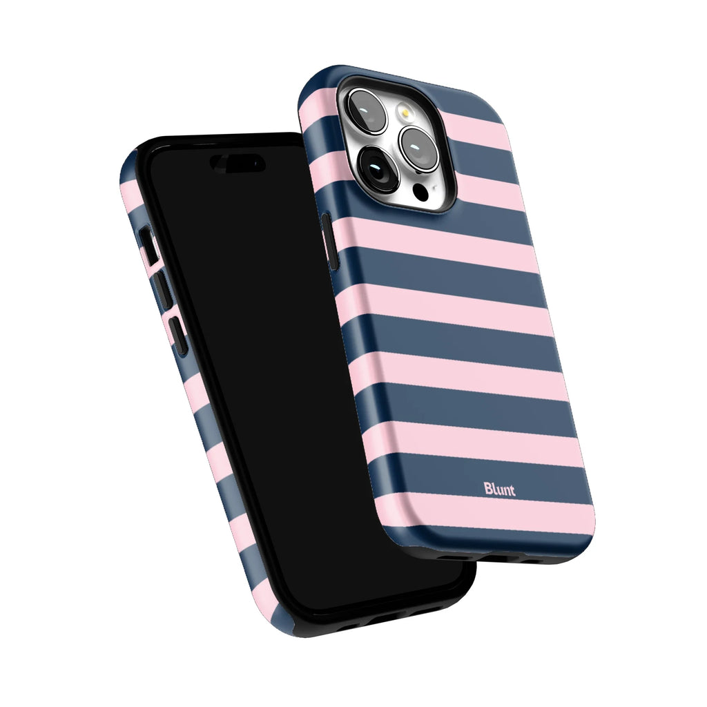 Blueberry Blush Stripe iPhone Case