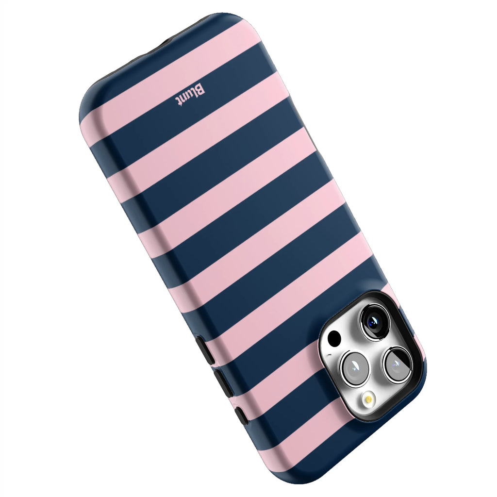 Blueberry Blush Stripe iPhone Case