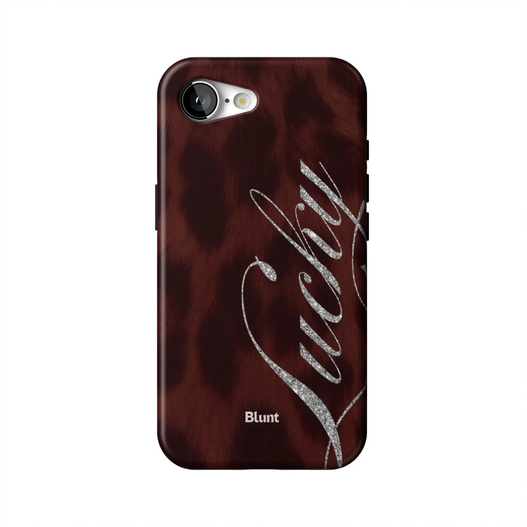 Brown Cheetah Lucky iPhone Case