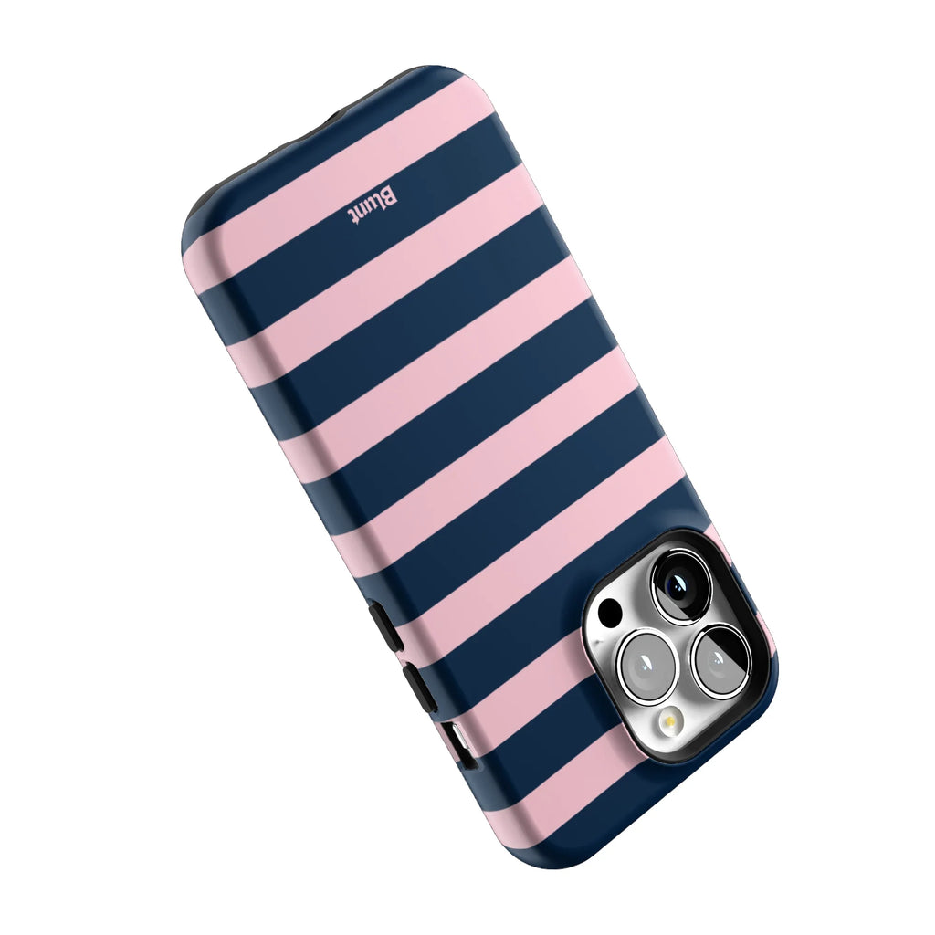 Blueberry Blush Stripe iPhone Case
