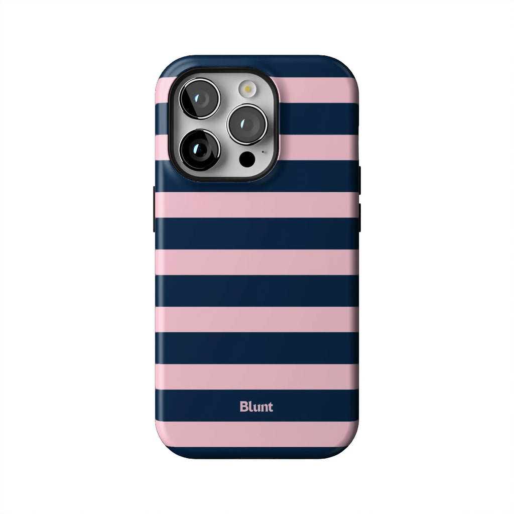 Blueberry Blush Stripe iPhone Case