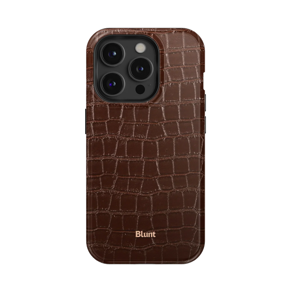 Chestnut Croc iPhone Case