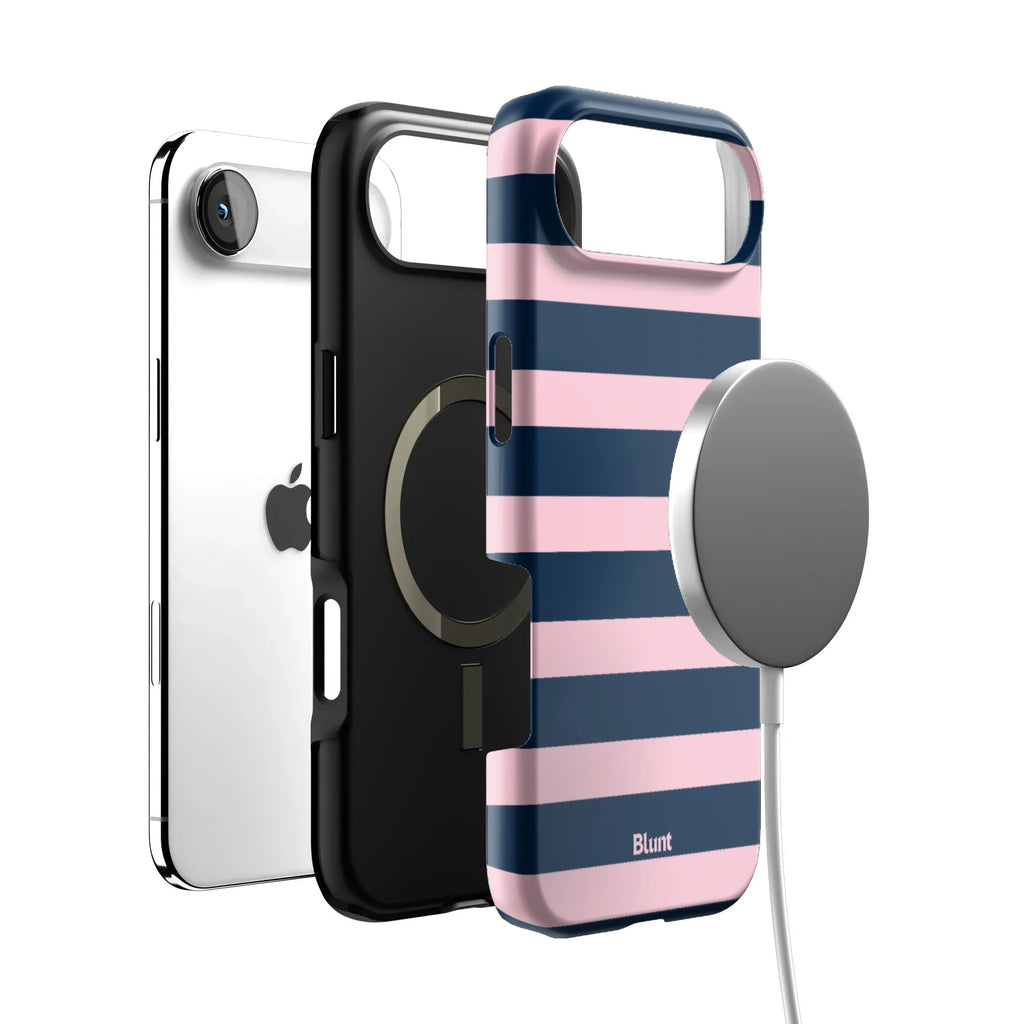 Blueberry Blush Stripe iPhone Case