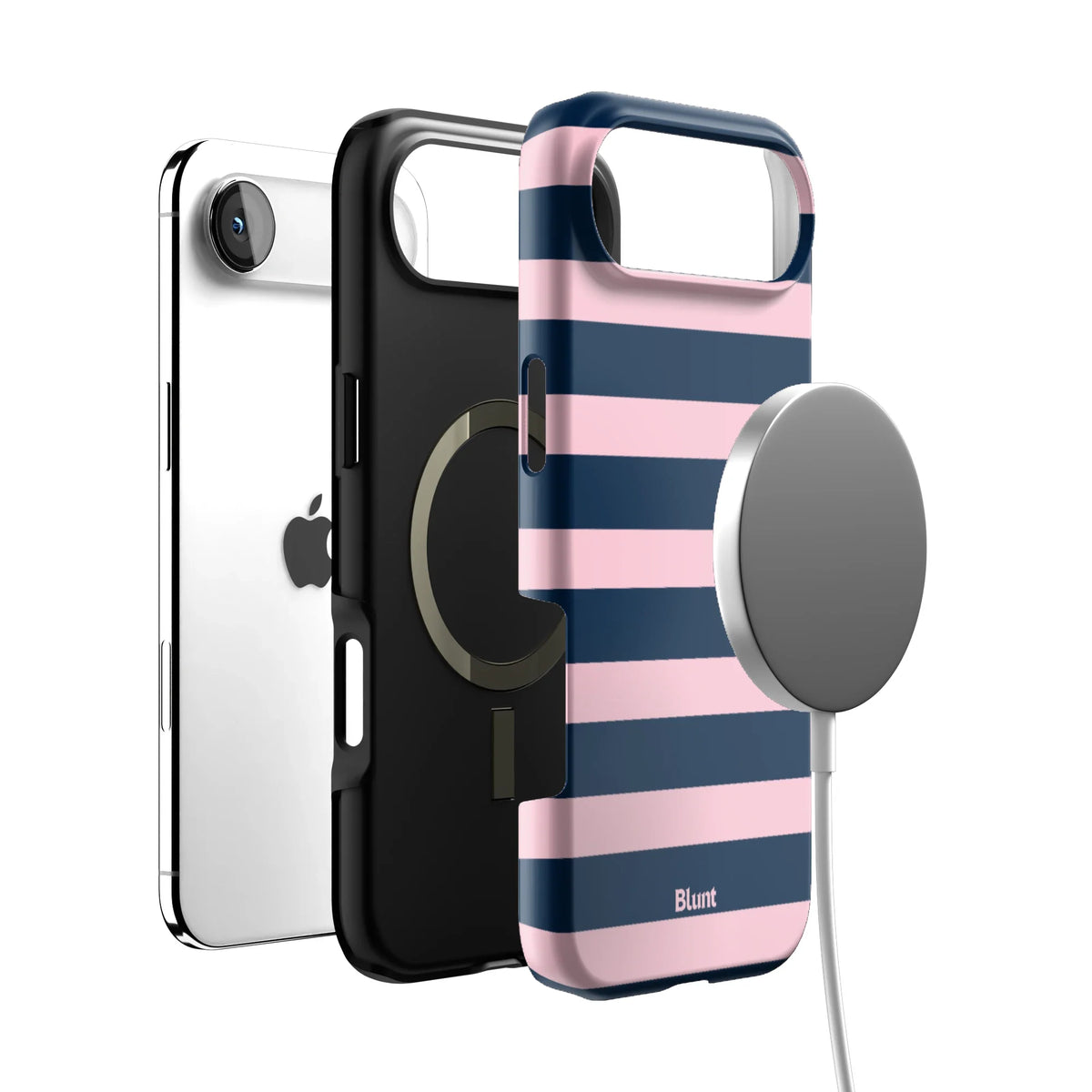 Blueberry Blush Stripe iPhone Case