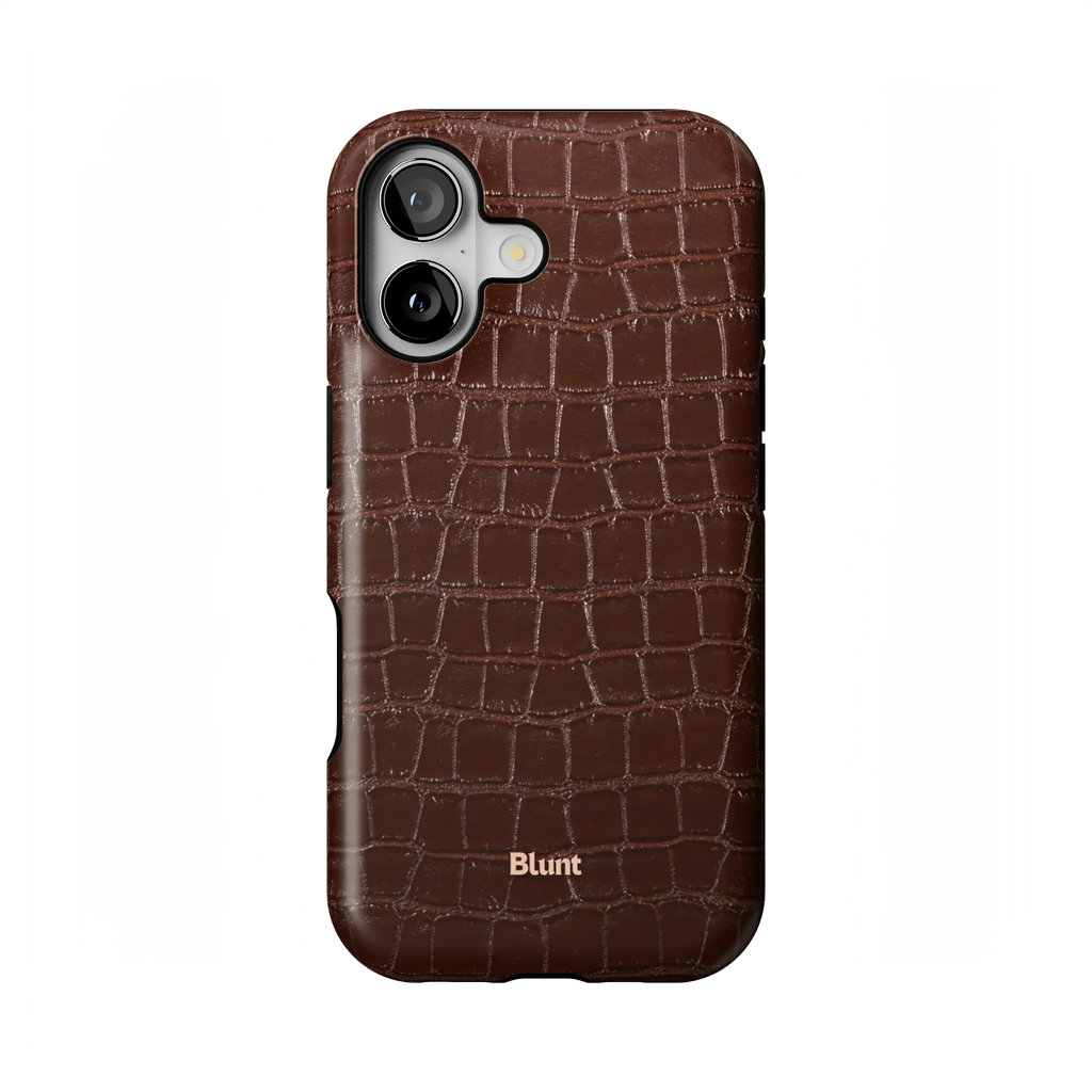 Chestnut Croc iPhone Case