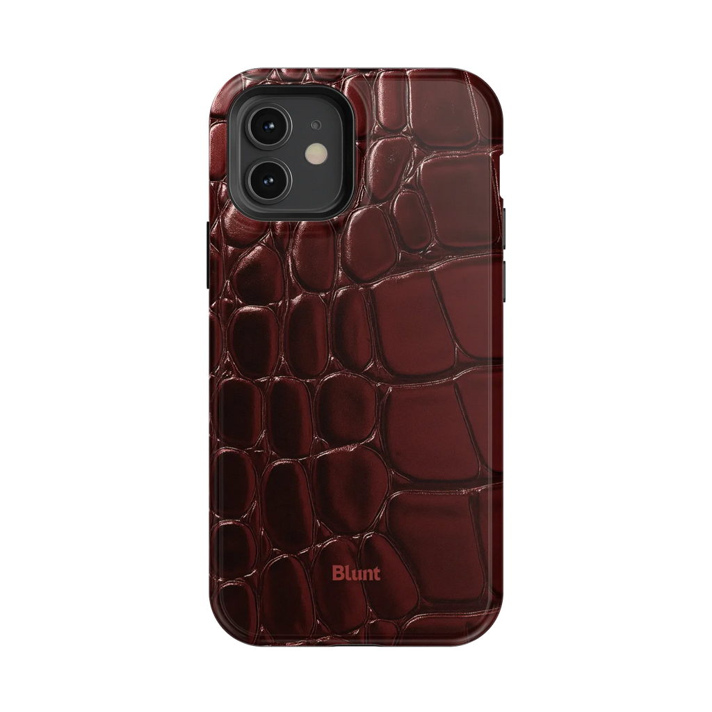 Oxblood Croc iPhone Case