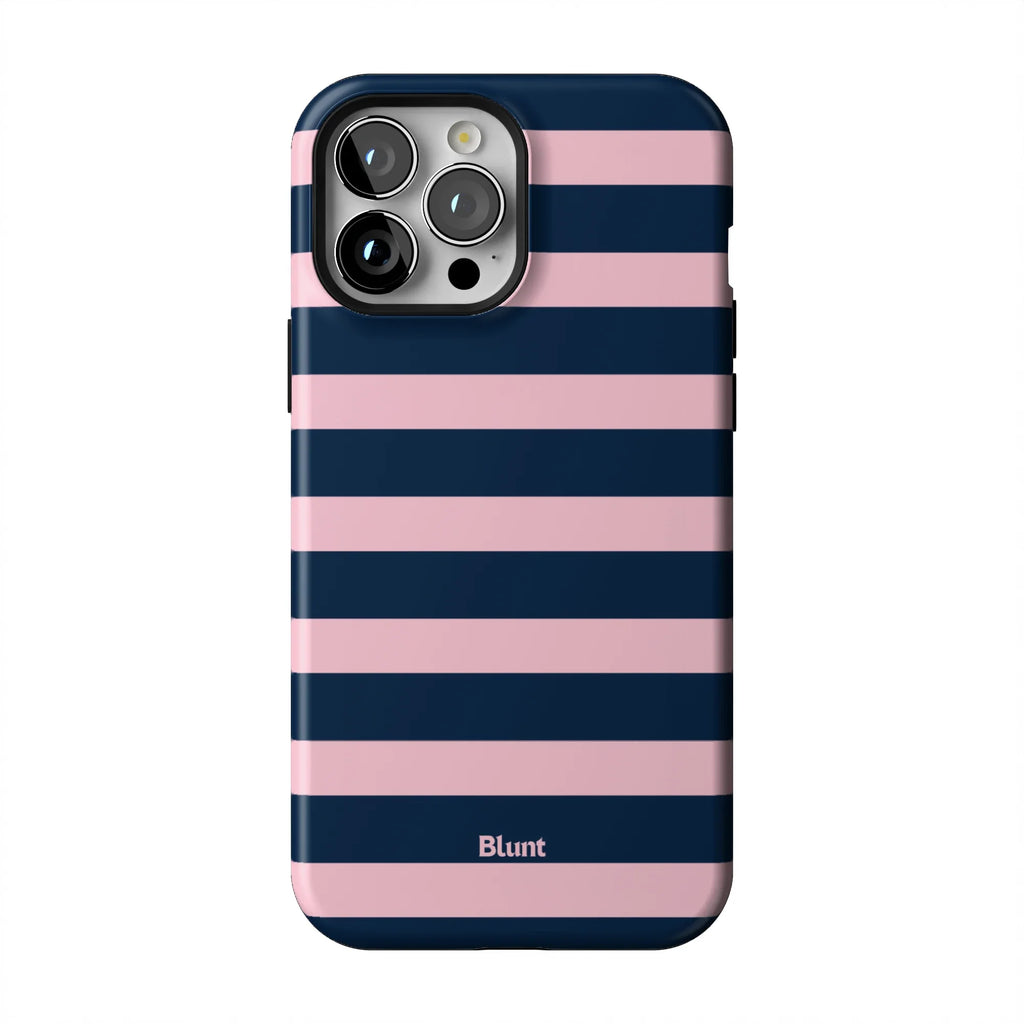 Blueberry Blush Stripe iPhone Case
