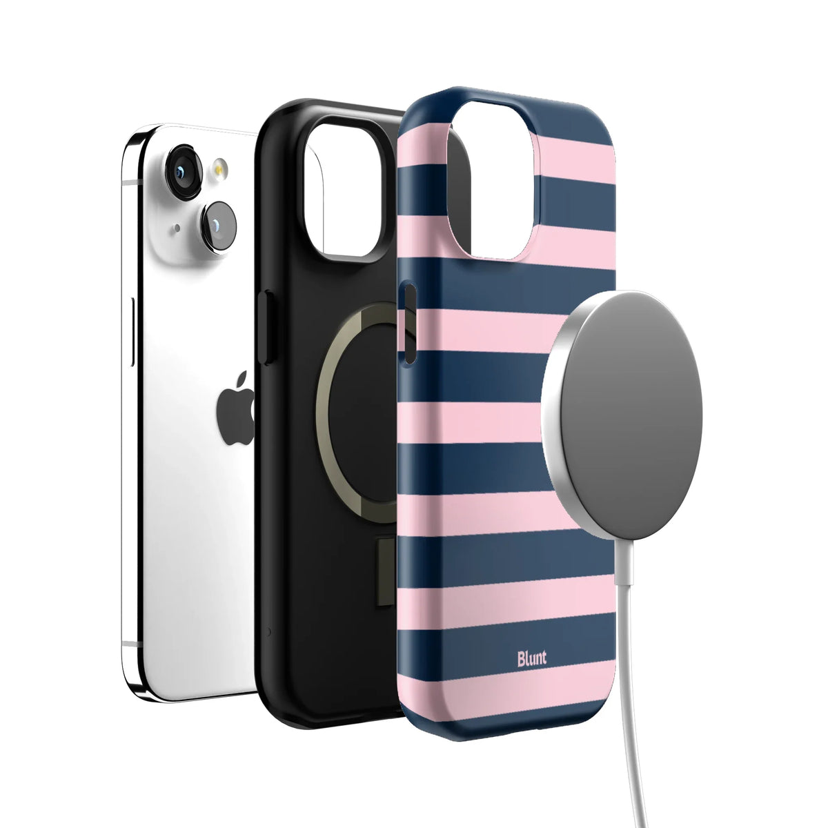 Blueberry Blush Stripe iPhone Case