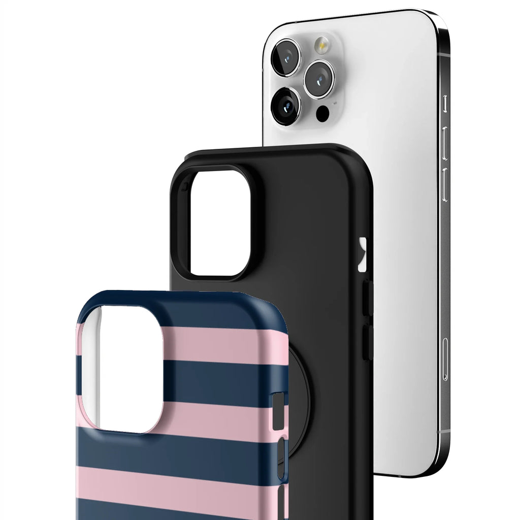 Blueberry Blush Stripe iPhone Case