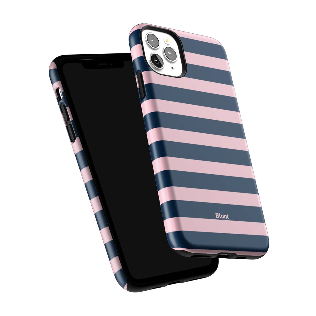 Blueberry Blush Stripe iPhone Case