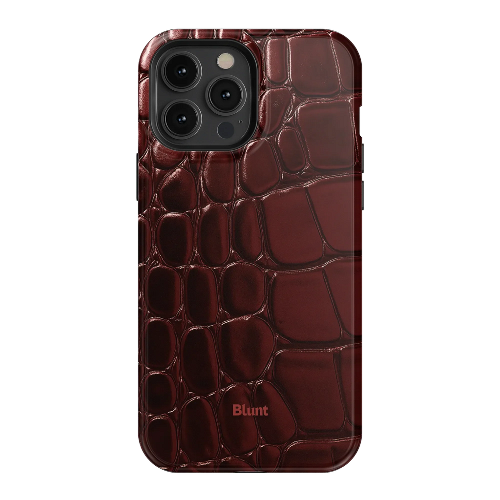 Oxblood Croc iPhone Case