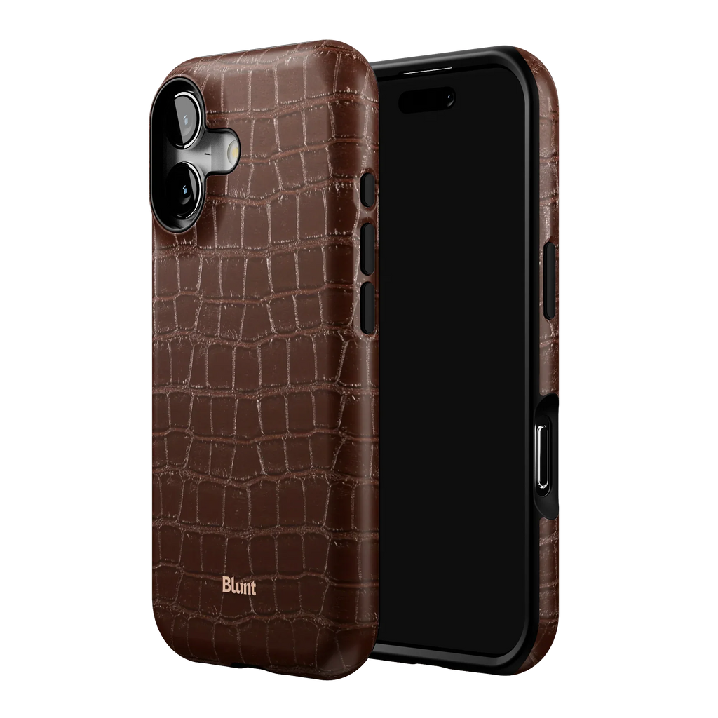 Chestnut Croc iPhone Case