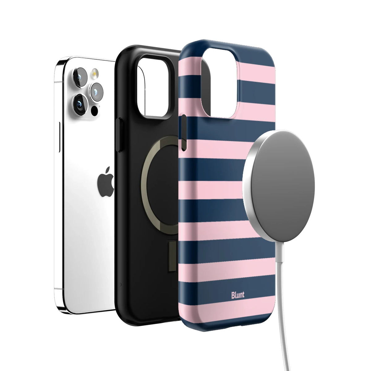 Blueberry Blush Stripe iPhone Case