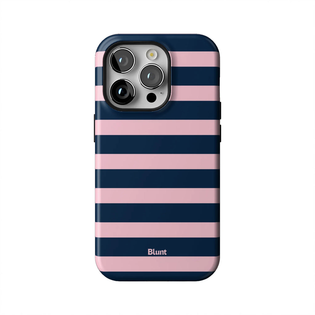 Blueberry Blush Stripe iPhone Case