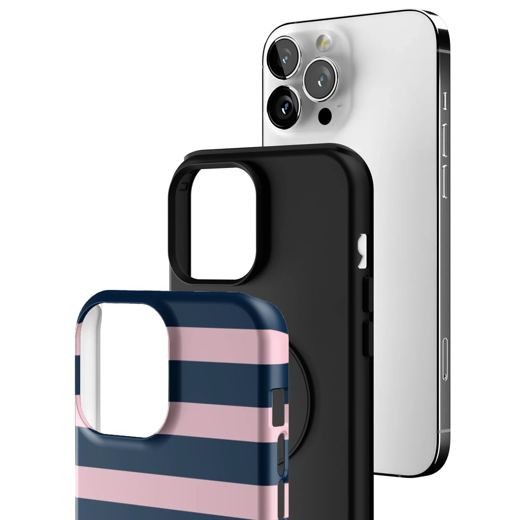 Blueberry Blush Stripe iPhone Case