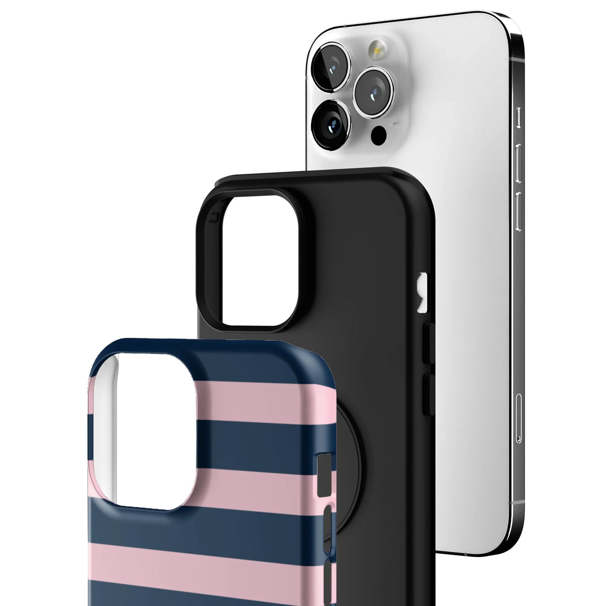 Blueberry Blush Stripe iPhone Case