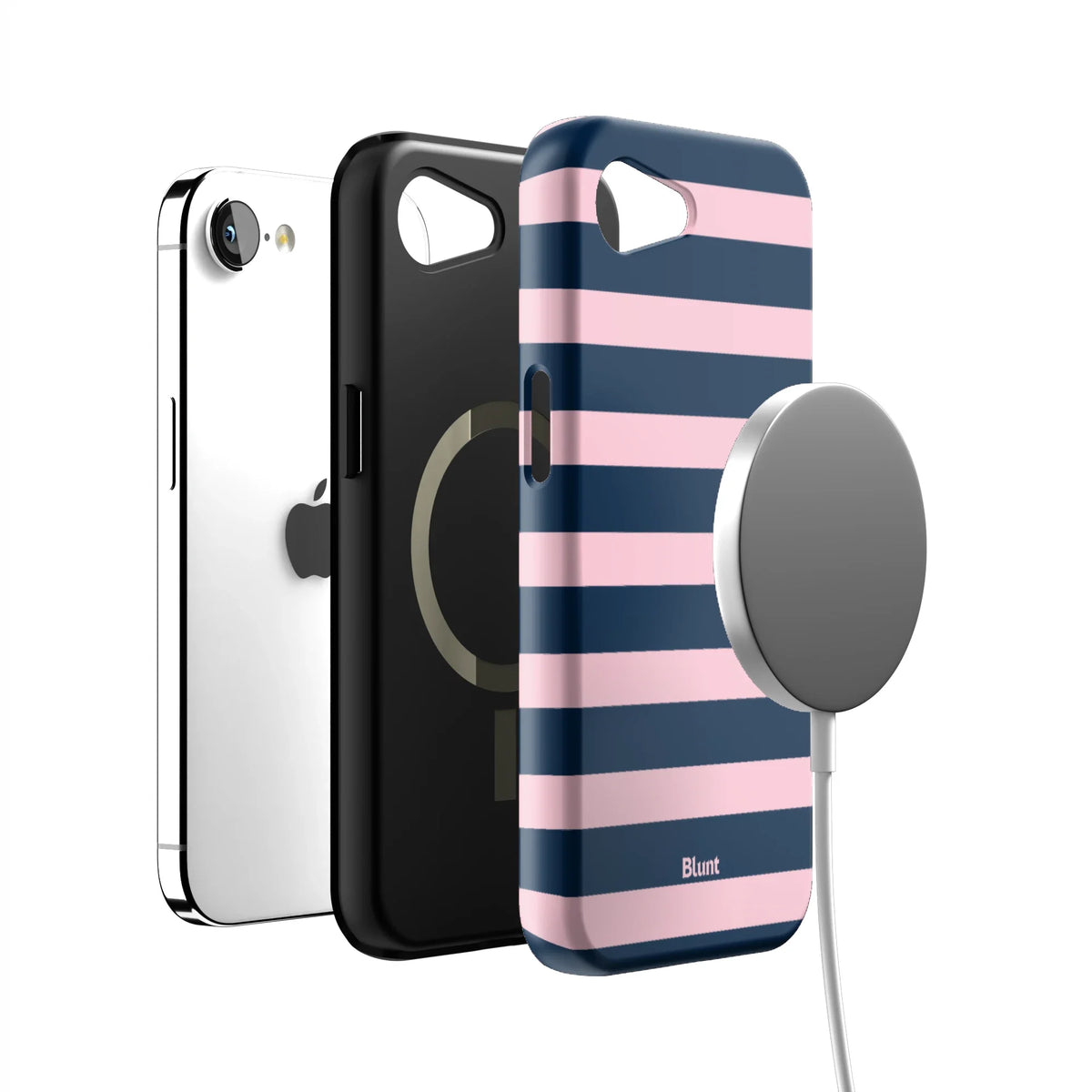 Blueberry Blush Stripe iPhone Case