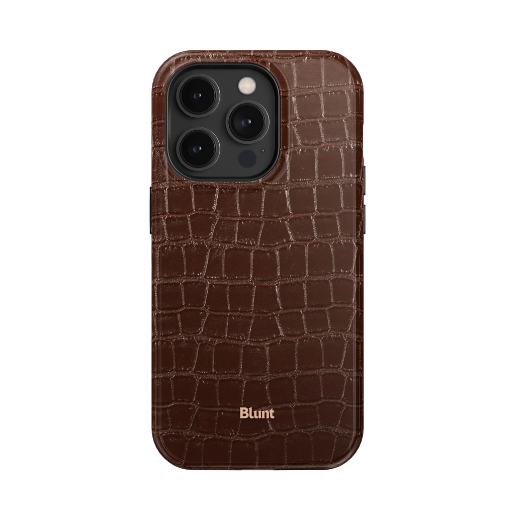 Chestnut Croc iPhone Case