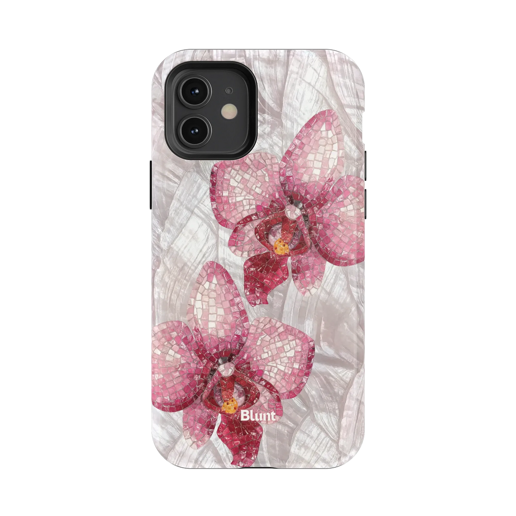 Pink Mosaic Orchids iPhone Case