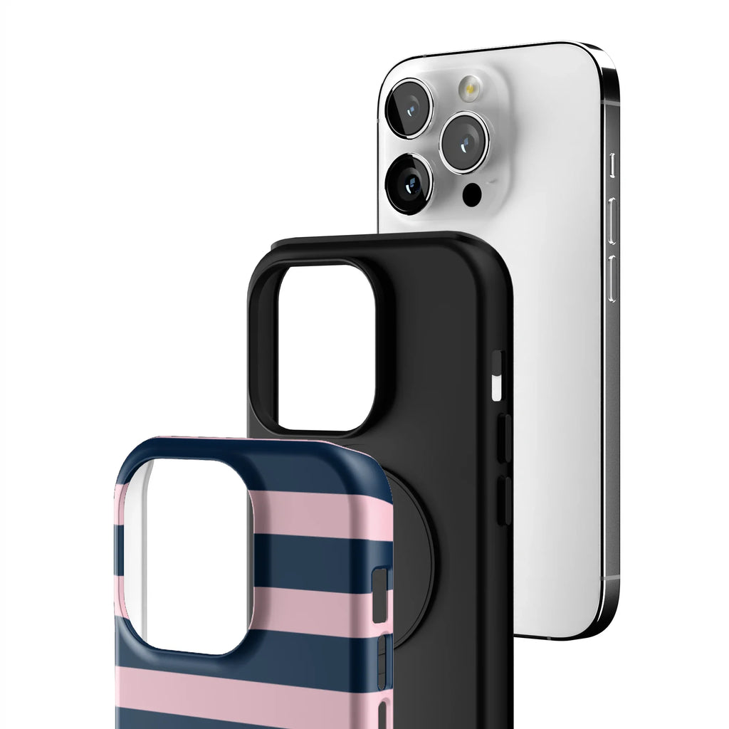 Blueberry Blush Stripe iPhone Case