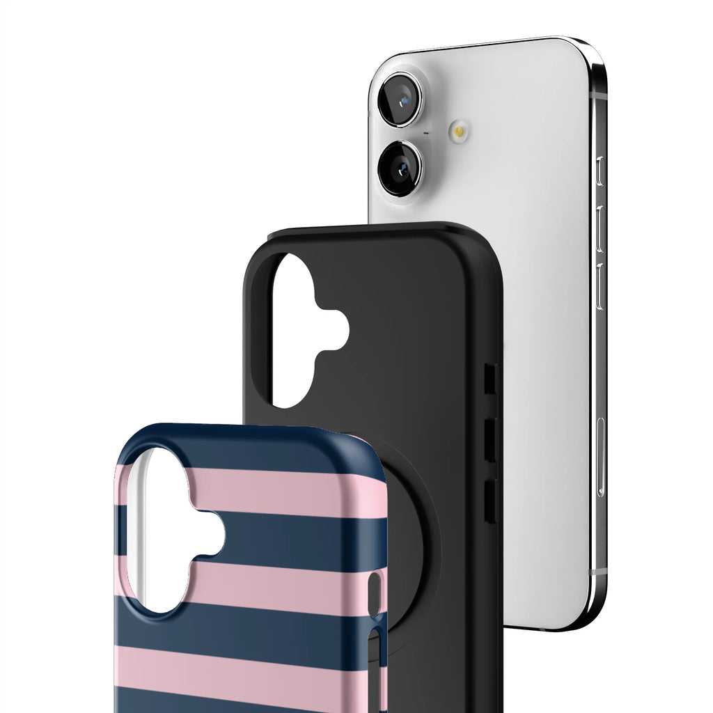 Blueberry Blush Stripe iPhone Case